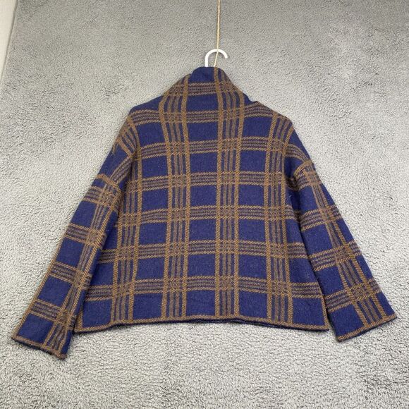 Vince Sweater Womens Small Plaid Wool Cashmere Blend Pullover Turtleneck - Picture 10 of 14